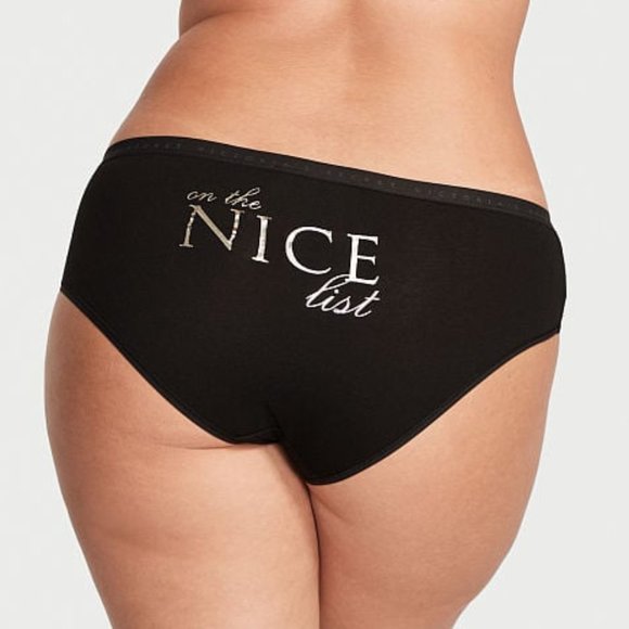 On the Nice List VS Stretch Cotton Hiphugger Holiday Panty Christmas - Picture 1 of 12
